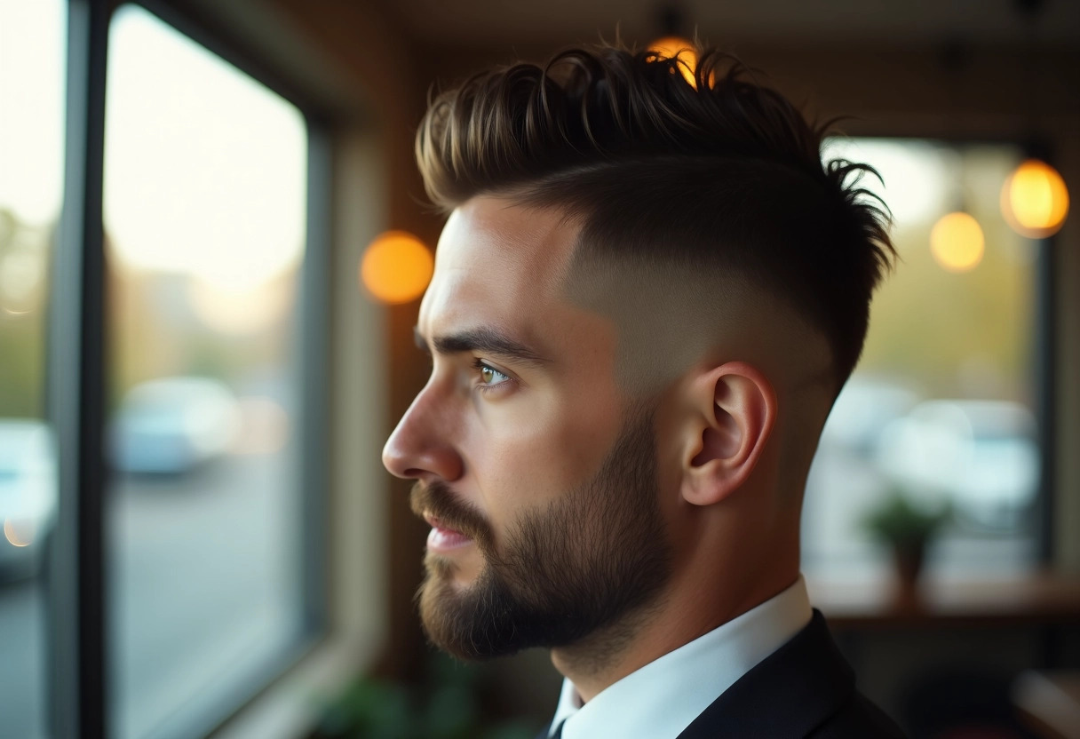 coupe de cheveux dégradée courte pour homme